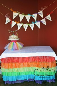 Ruffled Plastic Tablecloth Tutorial Rainbow