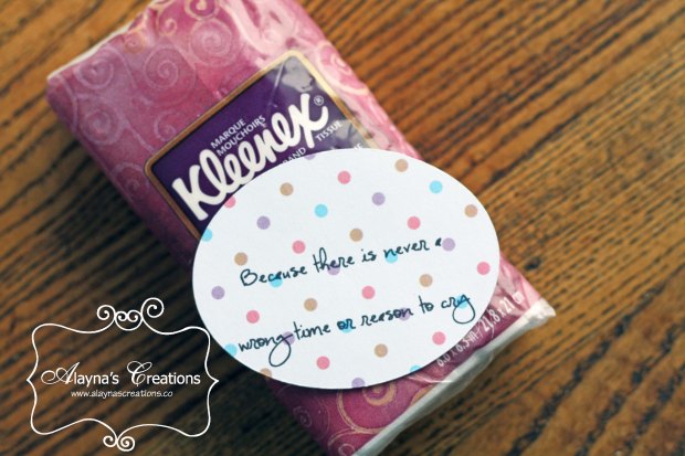 Pregnancy Survival Kit Tissues because there is never a wrong time to cry