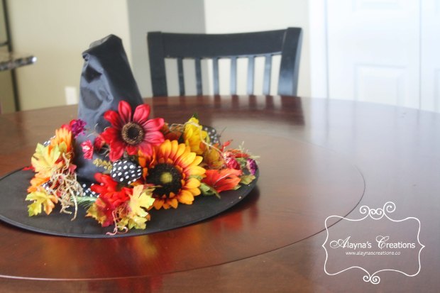 A Glammed Up Witch Hat makes a great centerpiece for Halloween decorating or parties